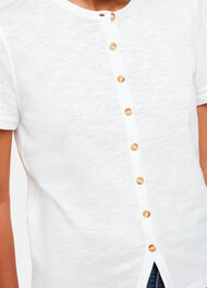 Isla Round Neck Button Tee