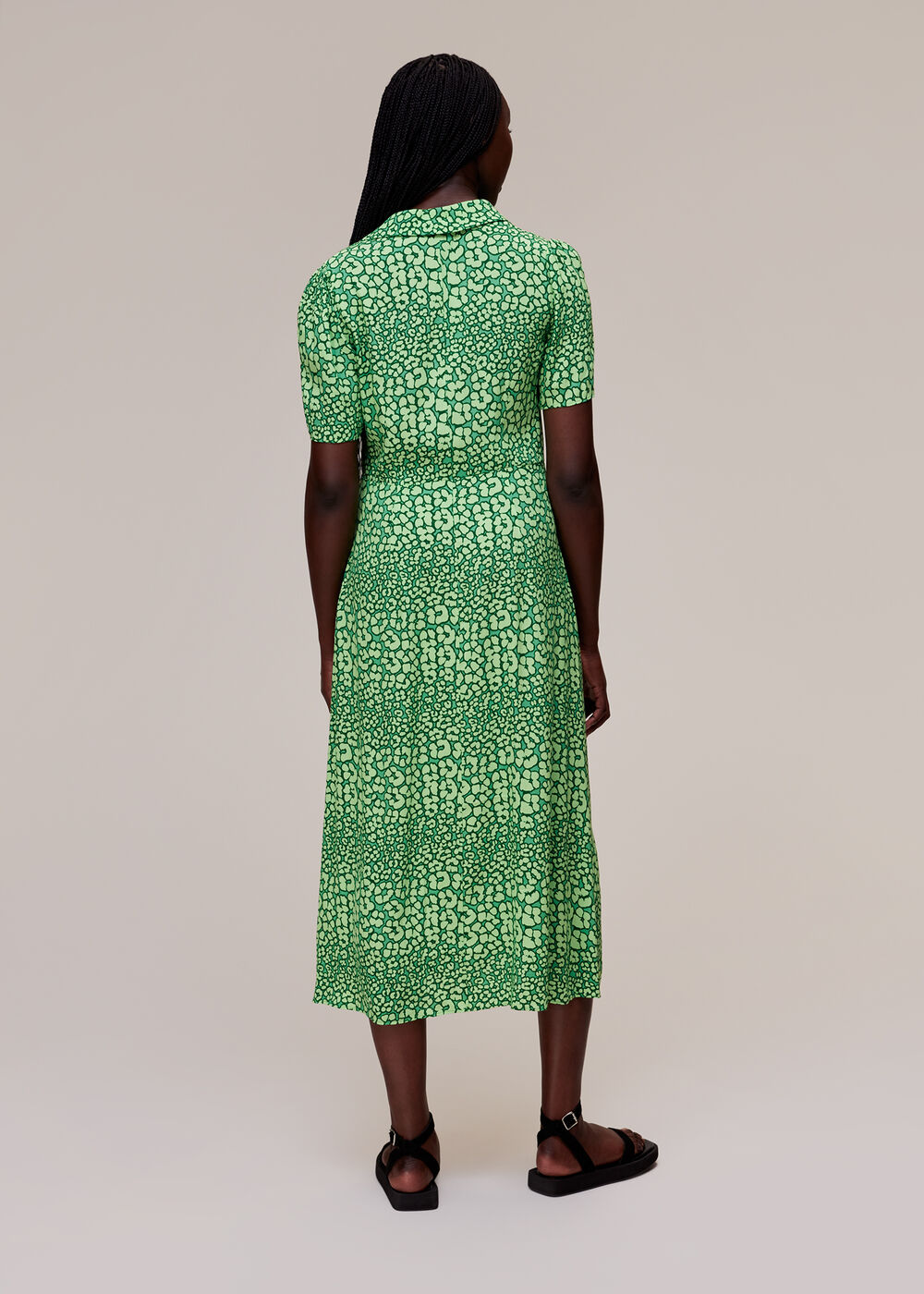 Leopard Petals Midi Dress