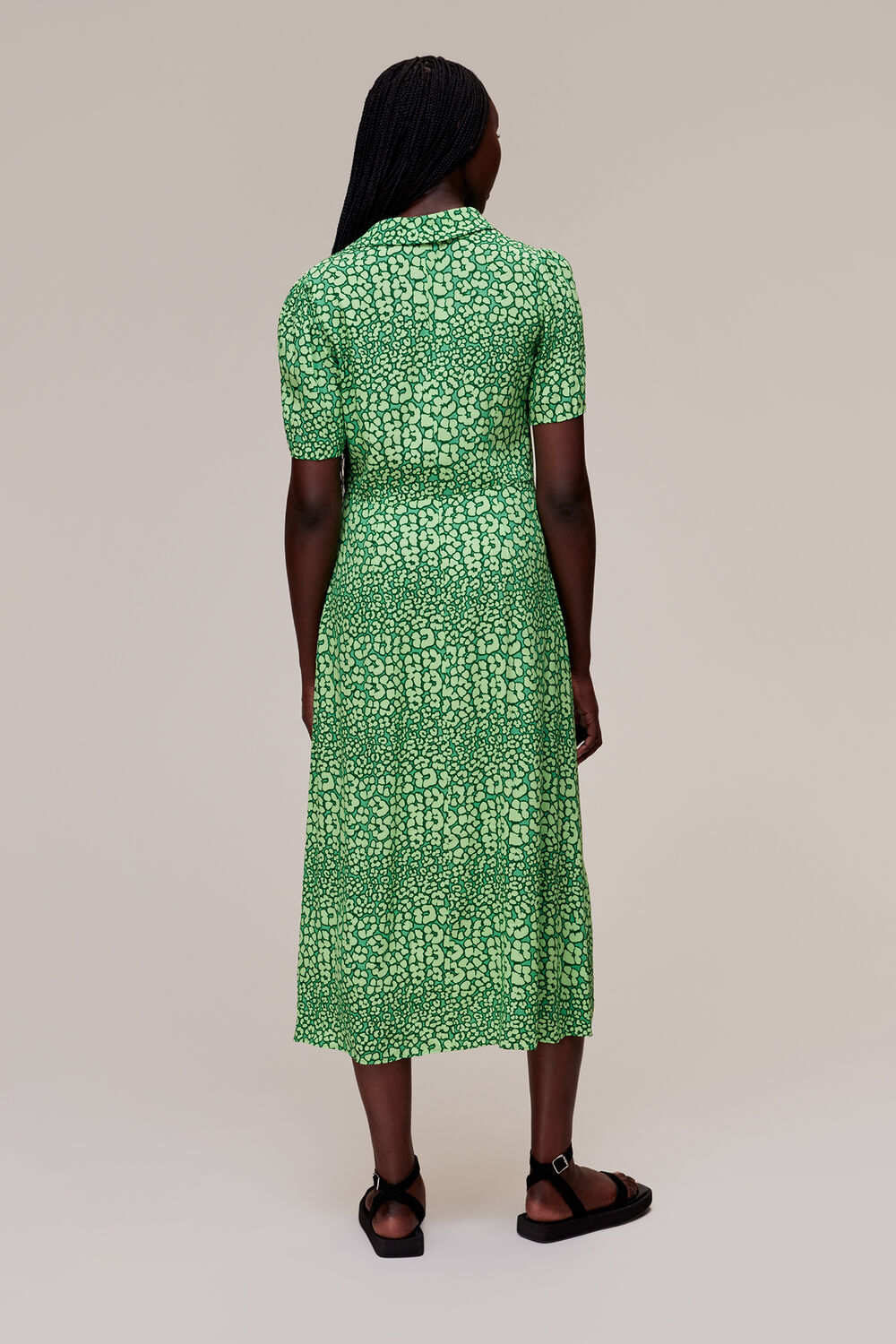 Leopard Petals Midi Dress