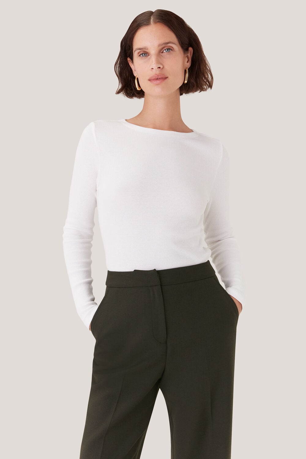 Dark Green Natalie Wool Blend Trouser