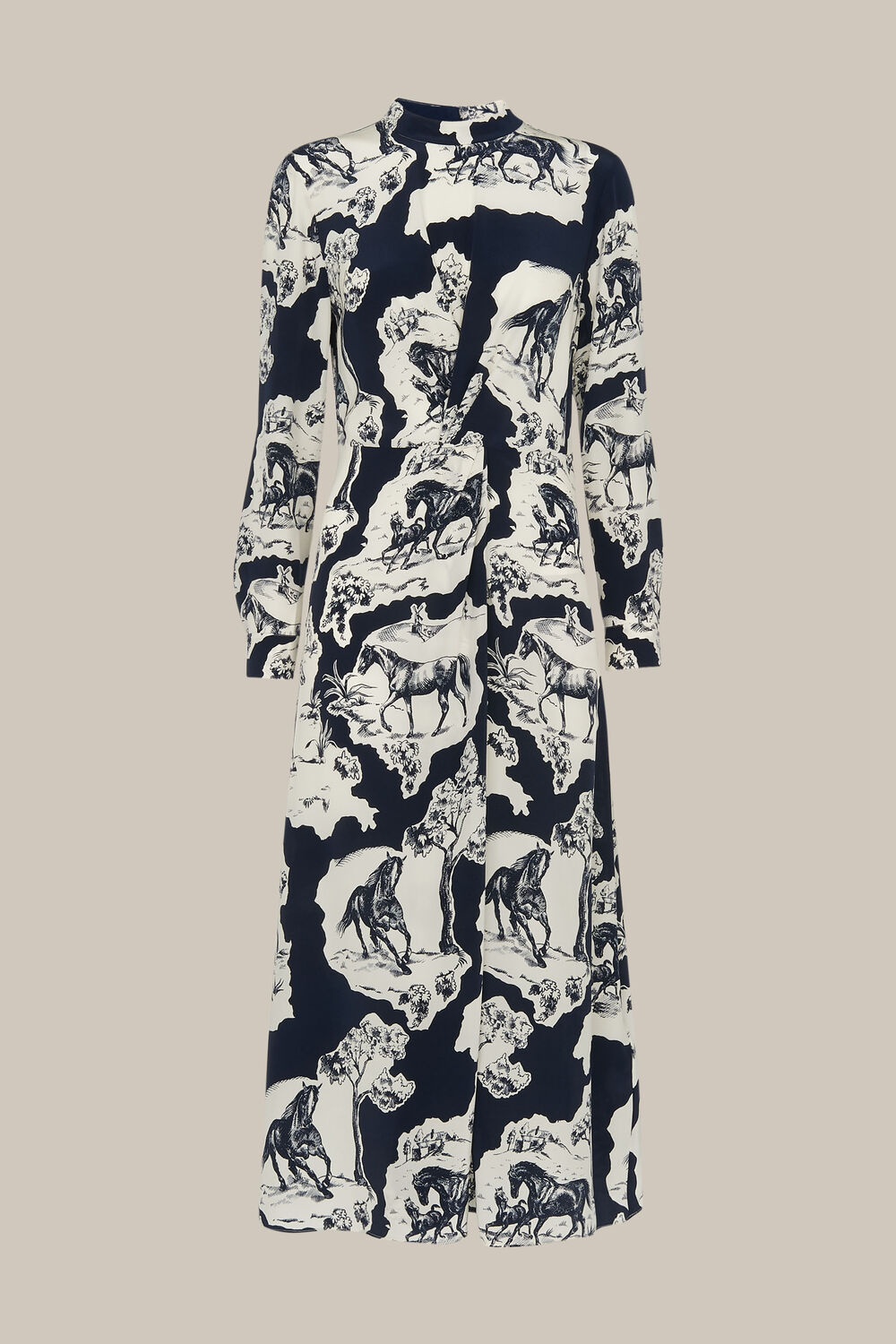 Stallion Print Silk Dress
