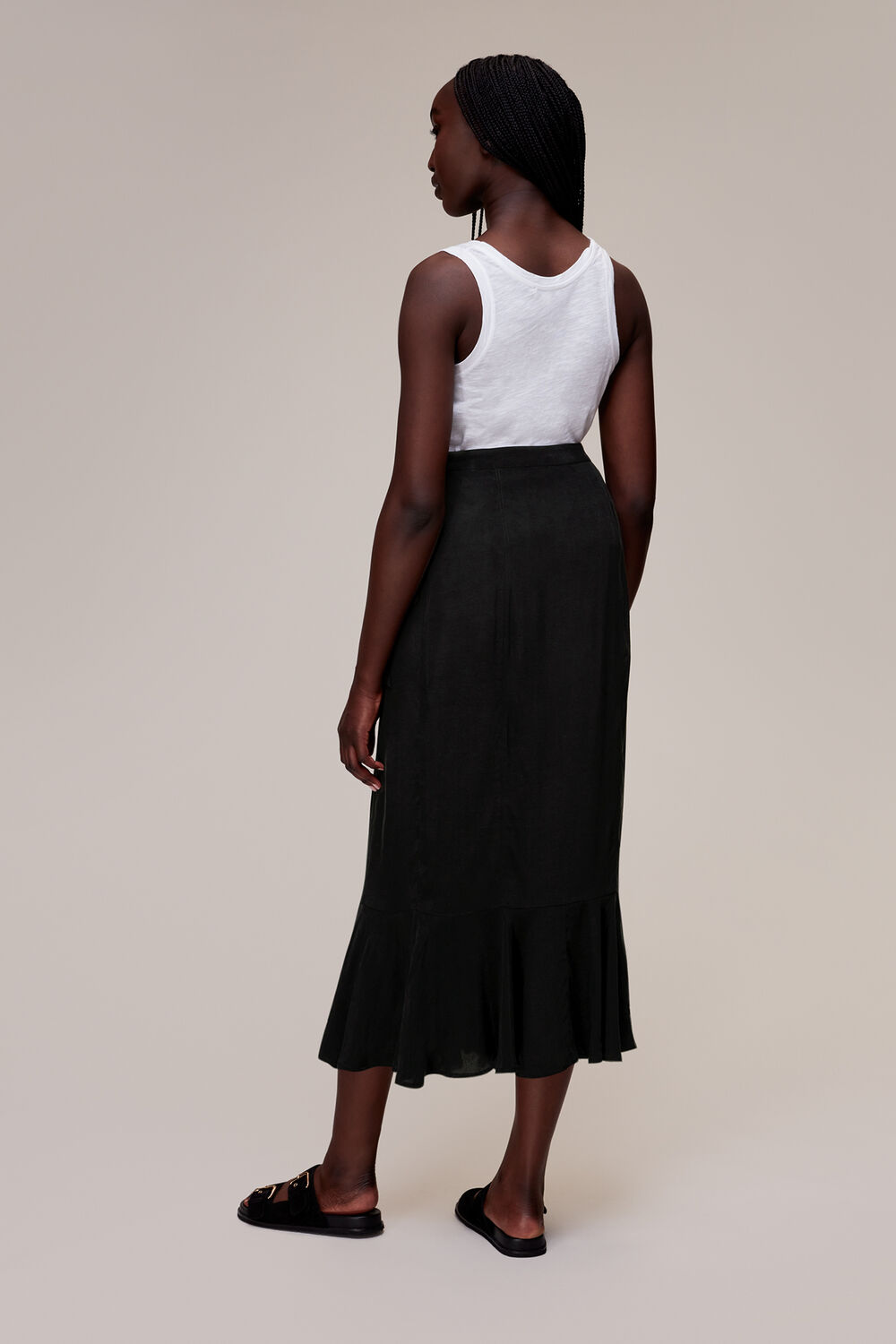 Black Charlie Wrap Skirt