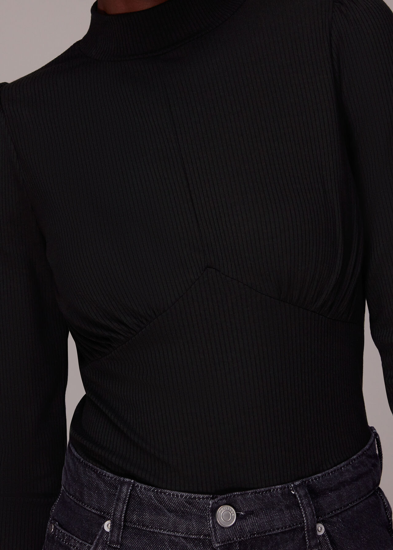 Black Gathered Bust Top | WHISTLES