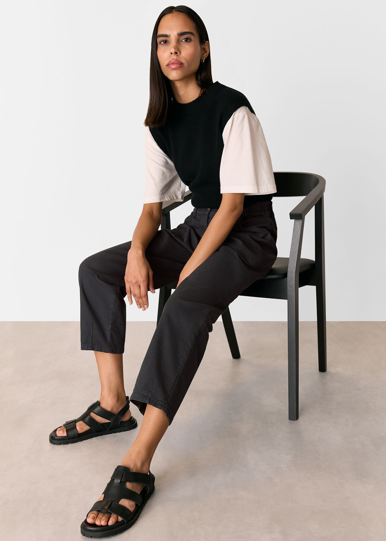 Whistles Tessa Casual Trousers Black