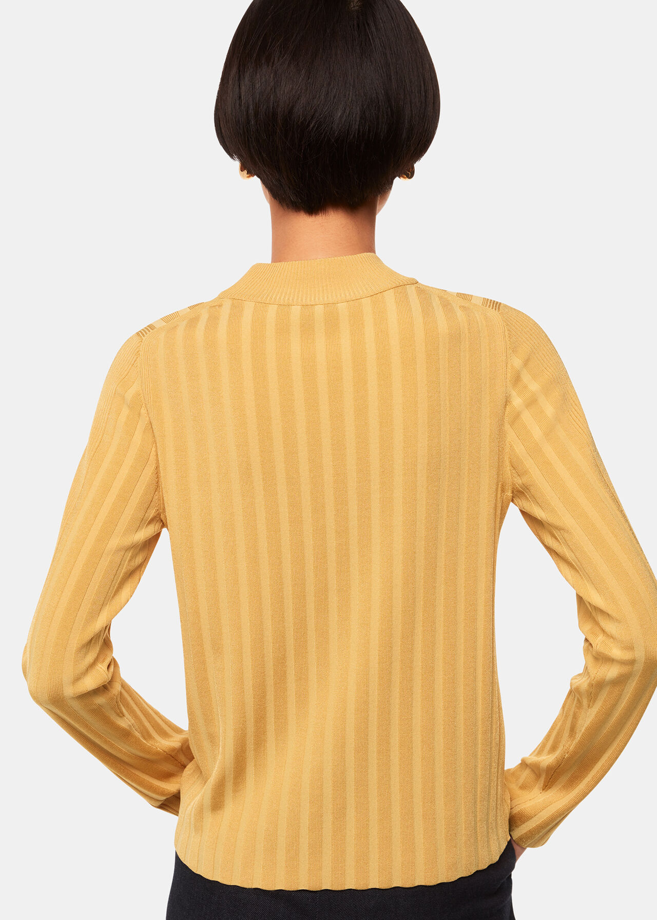 Ribbed Detail Crew Neck Knit