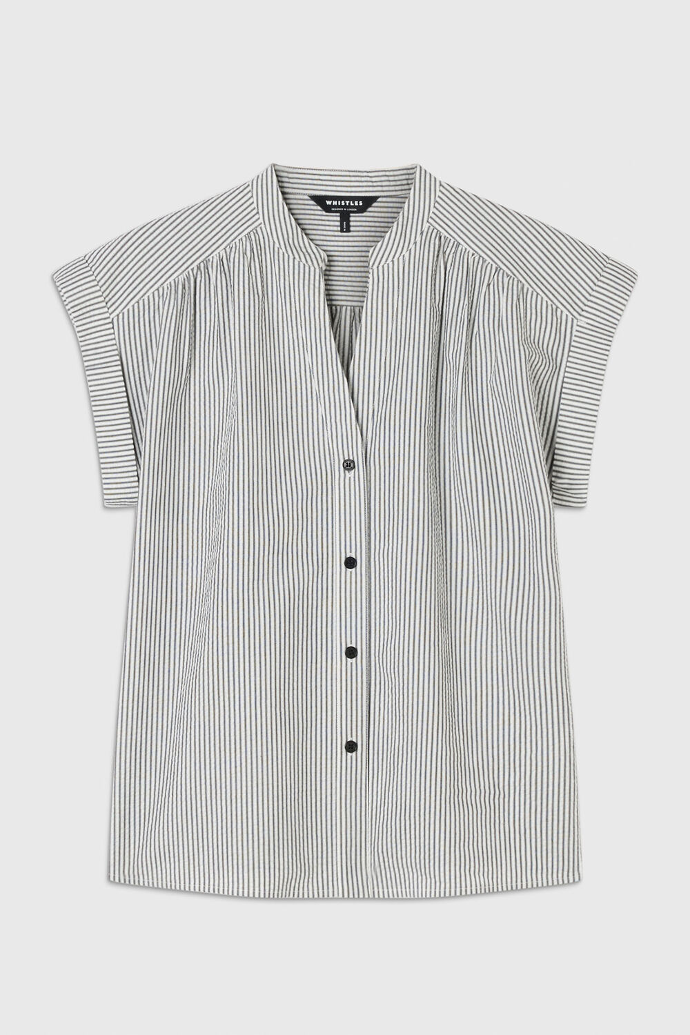White Seersucker Stripe Shirt