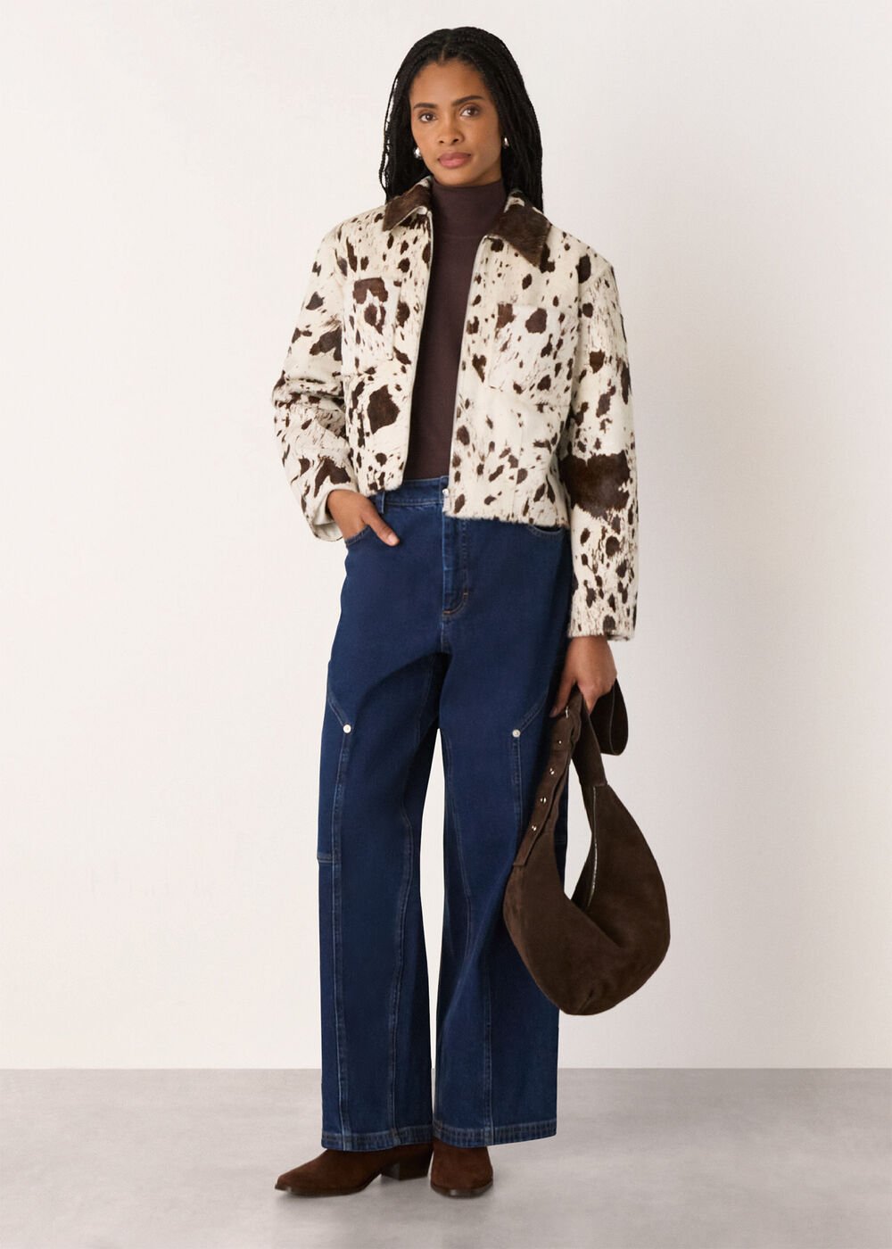 Cow Print Zip Jacket