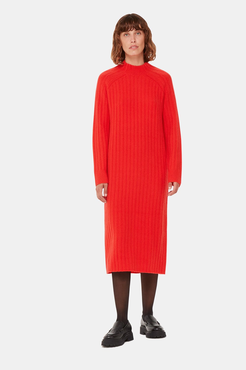 Ribbed Knitted Midi Dress