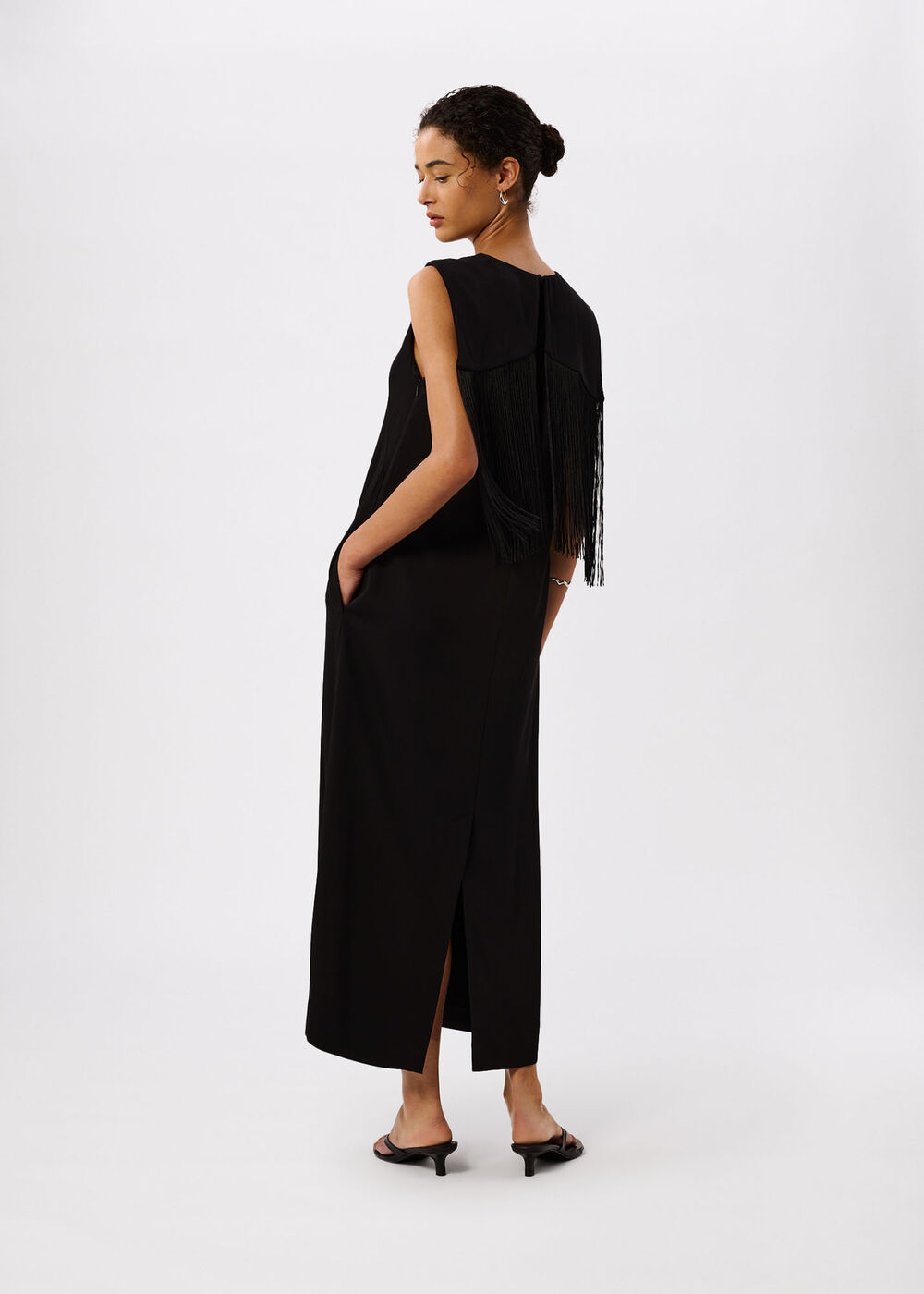 Fringe Back Midi Dress