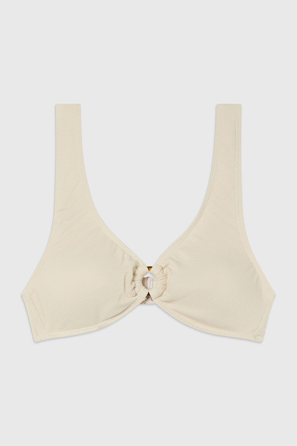 Ivory Ring Detail Bikini Top