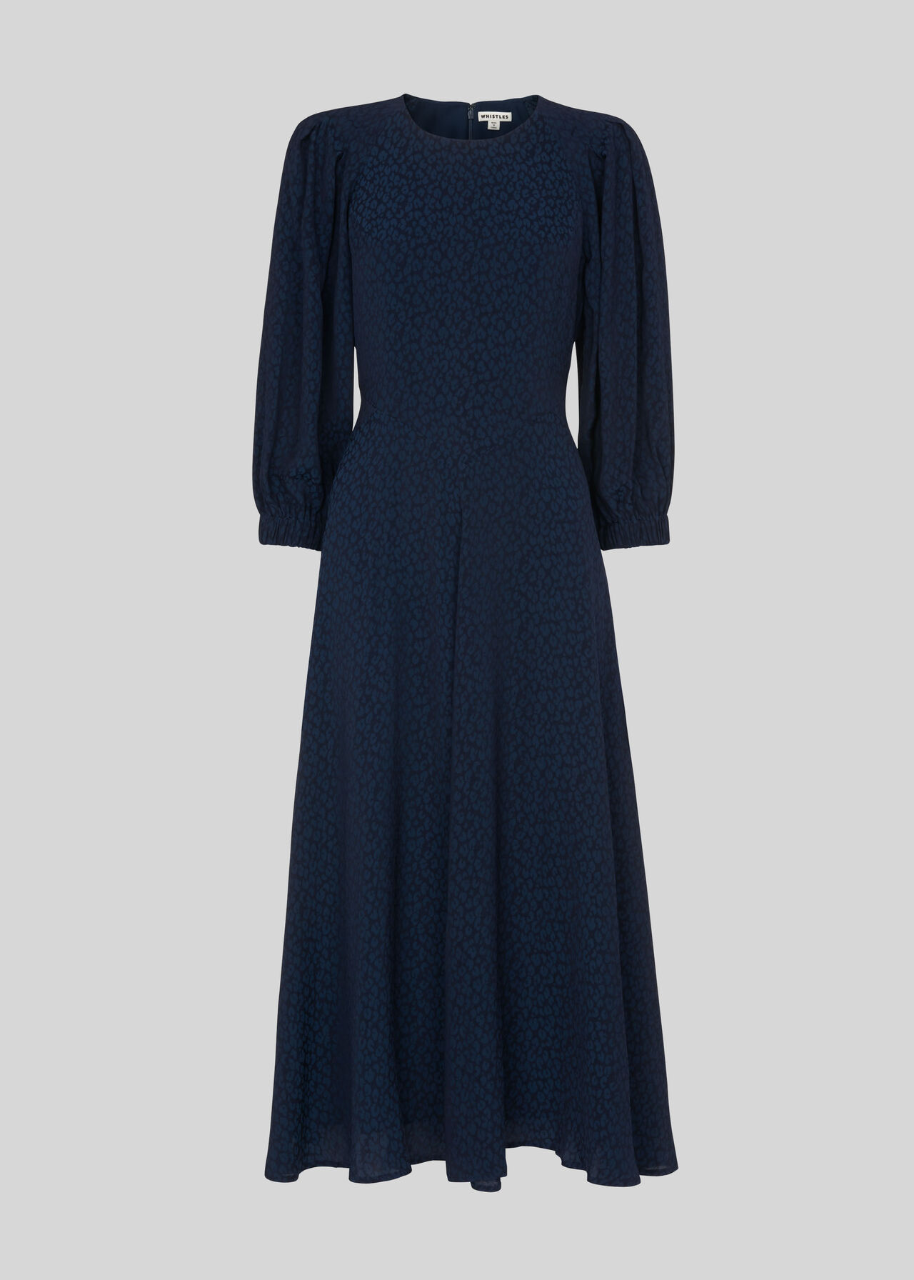 Fay Animal Jacquard Midi Dress Navy