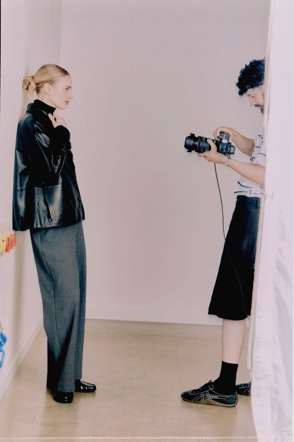 Short Leather Trench