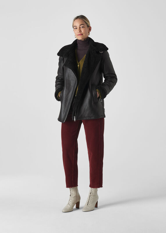 Shearling Brianna Biker Jacket