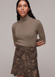 Jacquard Leopard Flippy Skirt