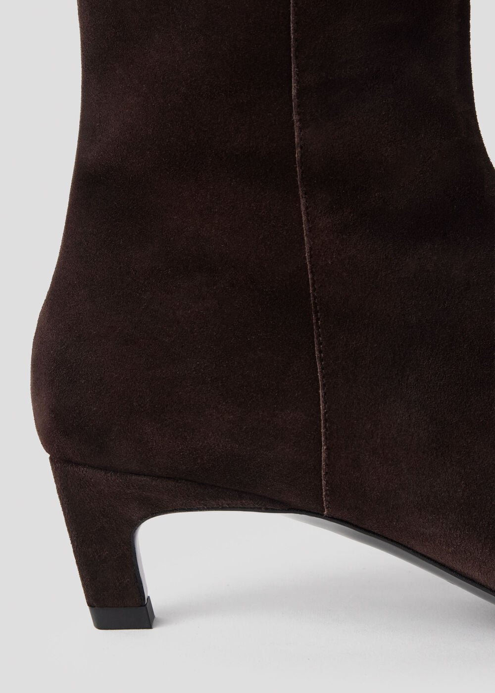 Chocolate Kitten Heel Suede Ankle Boot