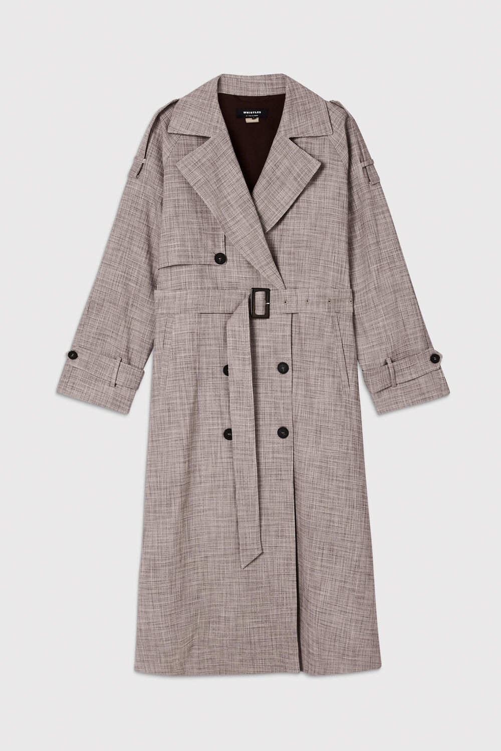 Grey Checked Trench Coat