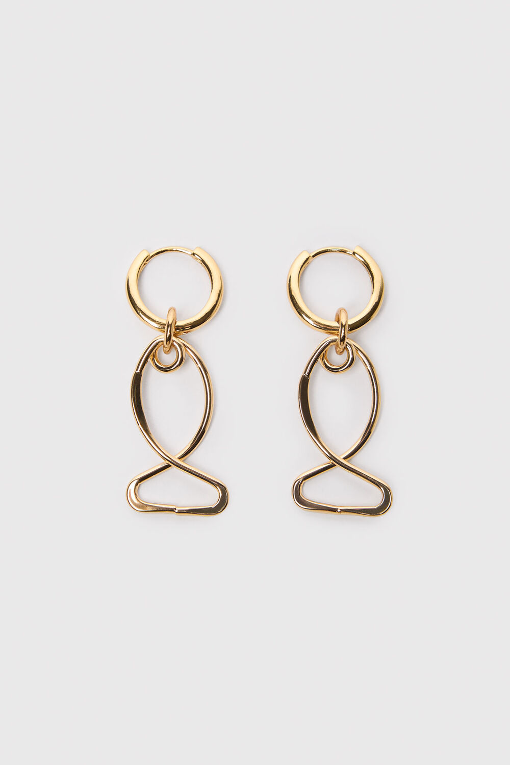 Gold Fish Outline Hoop Earring