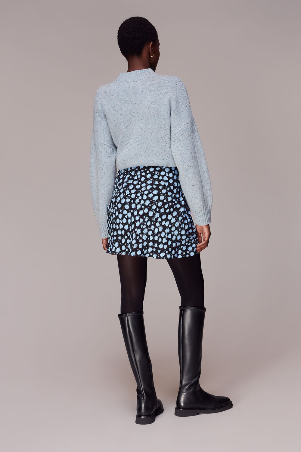 Brushed Dalmatian Mini Skirt