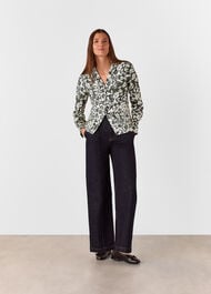 Cut Stems Button Down Blouse
