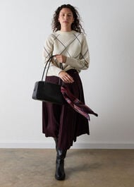 Petite Wool Blend Pleated Kilt Skirt