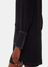 Topstitch Detail Shirt Dress