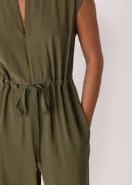 Petite Sleeveless Drawstring Jumpsuit