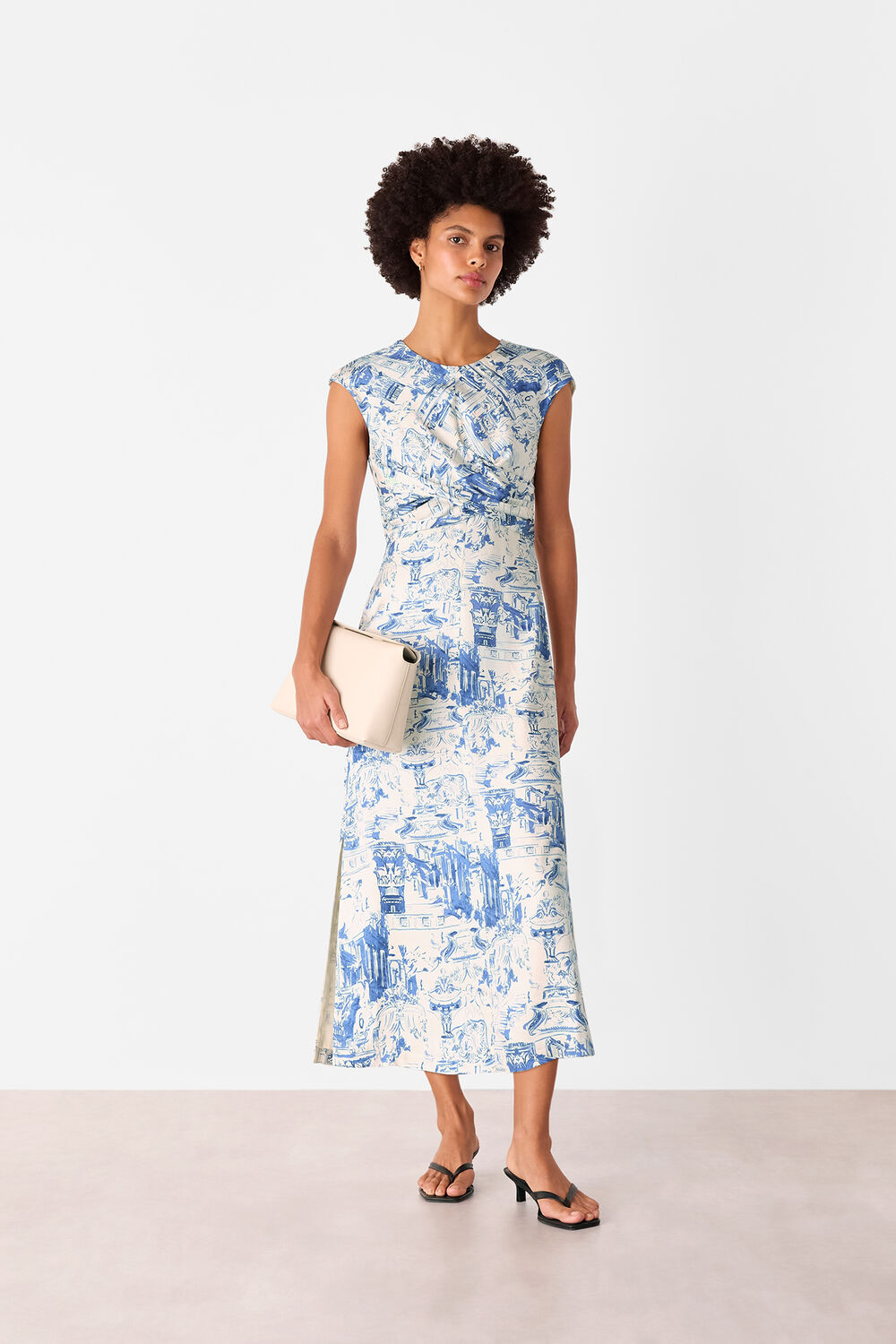 Blue Rome Print Midi Dress