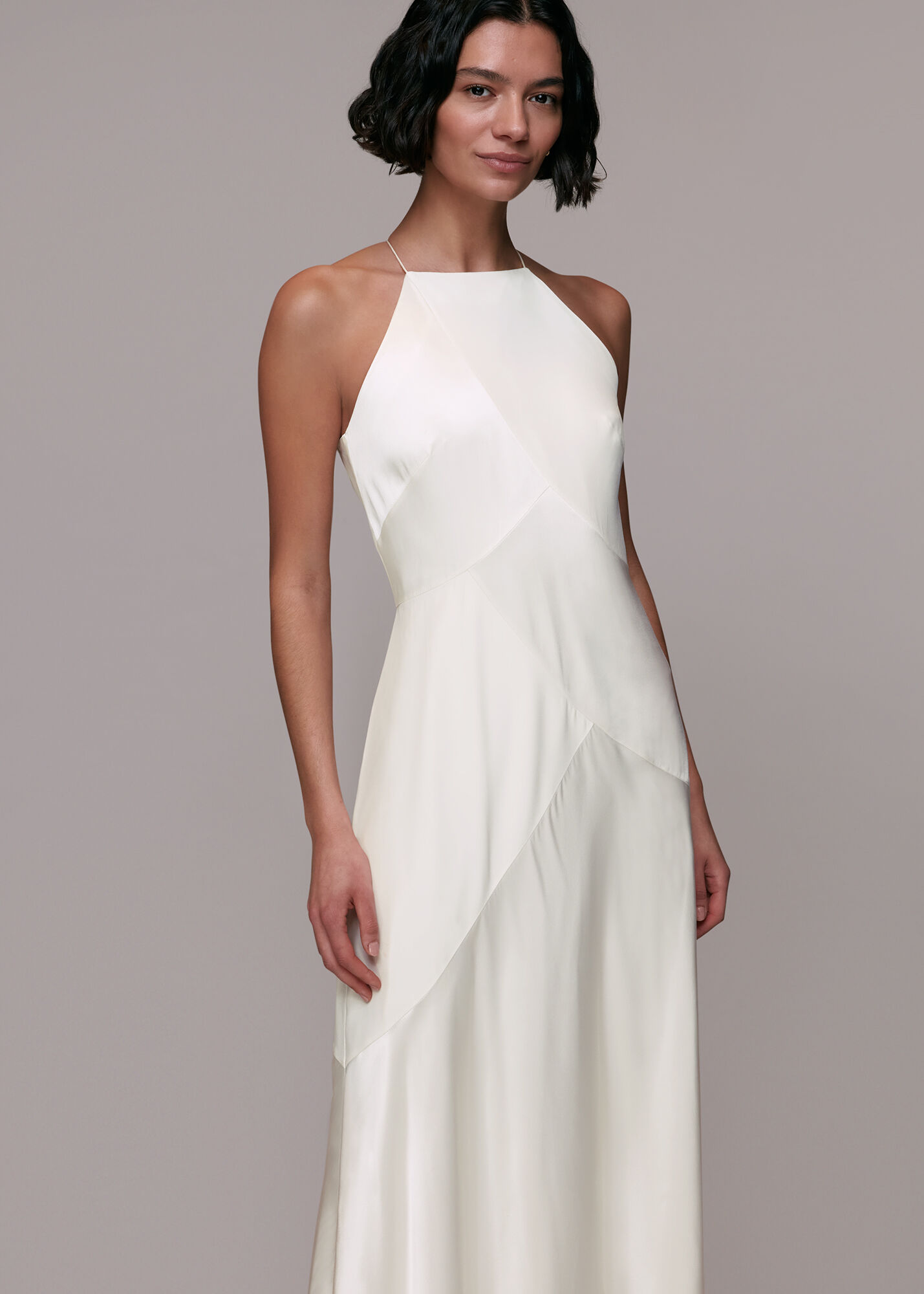 Shop Whistles' Silk Halterneck Wedding Dress | Modern Bridal Elegance