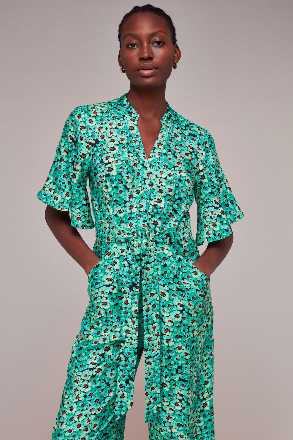 Green Pansy Meadow Jumpsuit