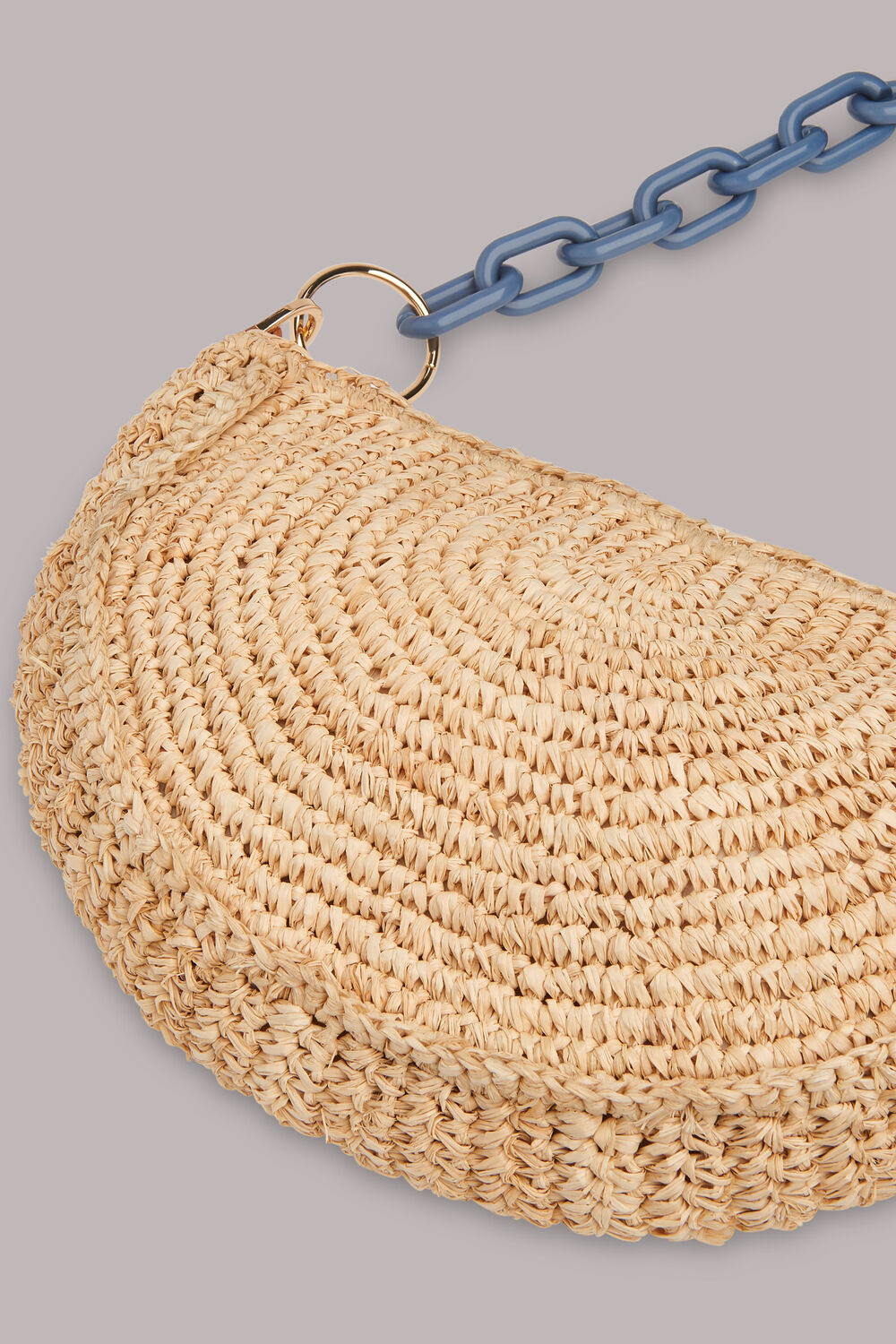 Sonny Straw Half Moon Bag