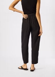 Petite Linen Barrel Leg Trouser