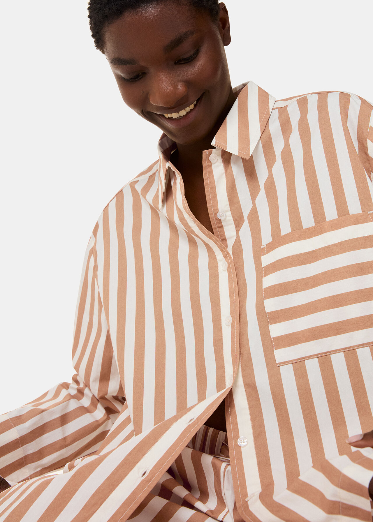 Cotton Stripe Pyjama Shirt