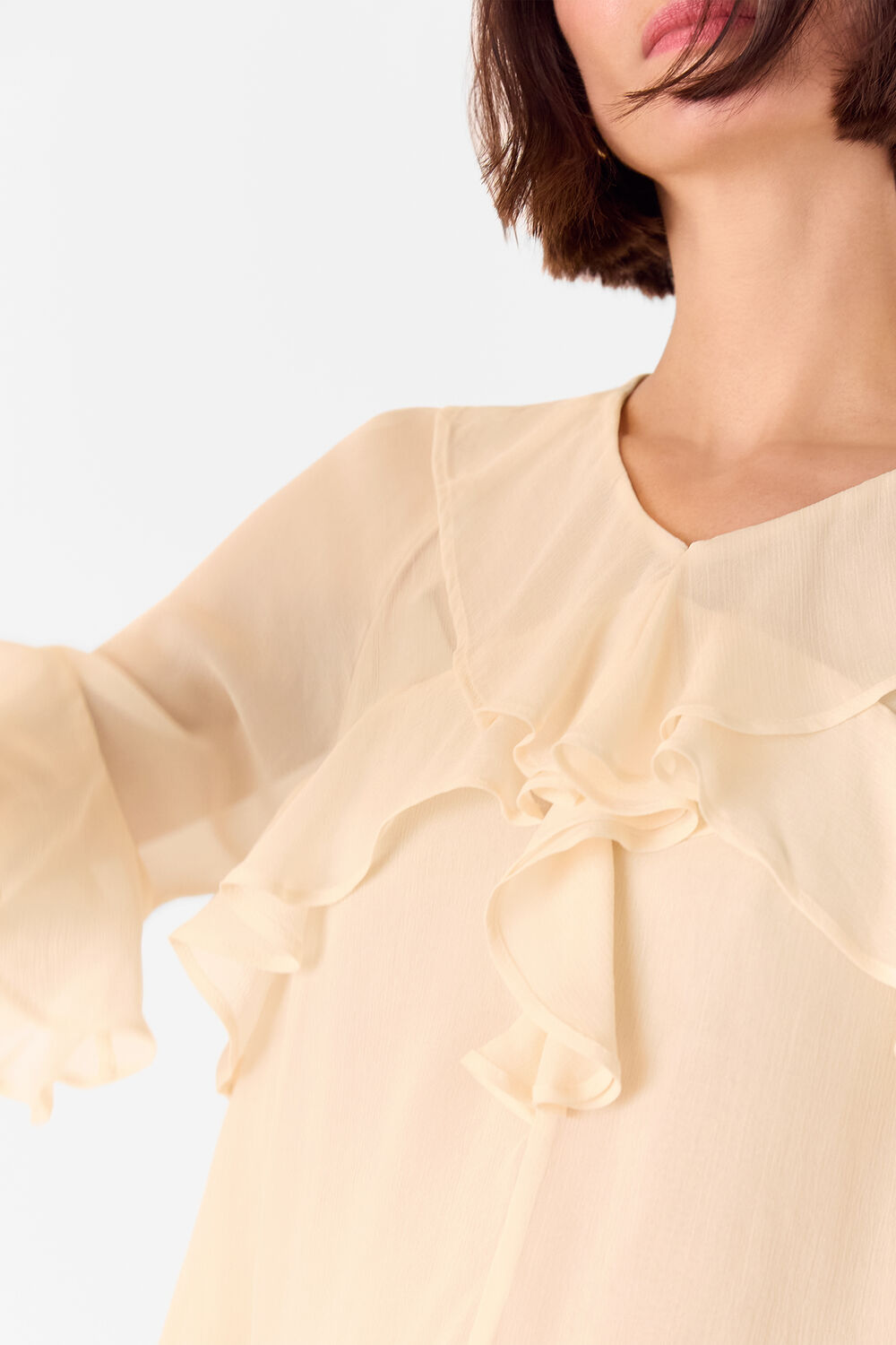 Ivory Ruffle Frill Blouse