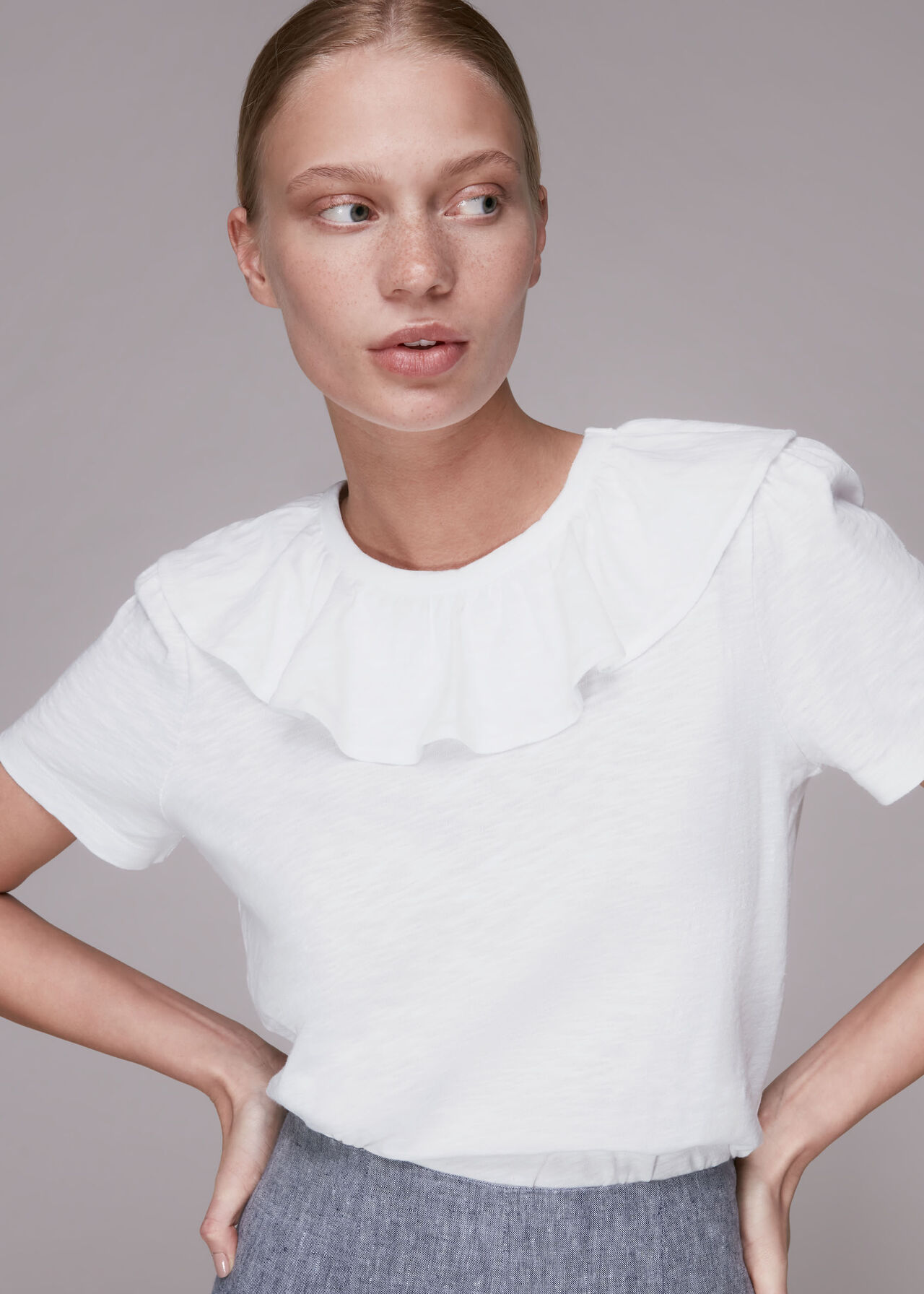 Frill Neck Collar Tee