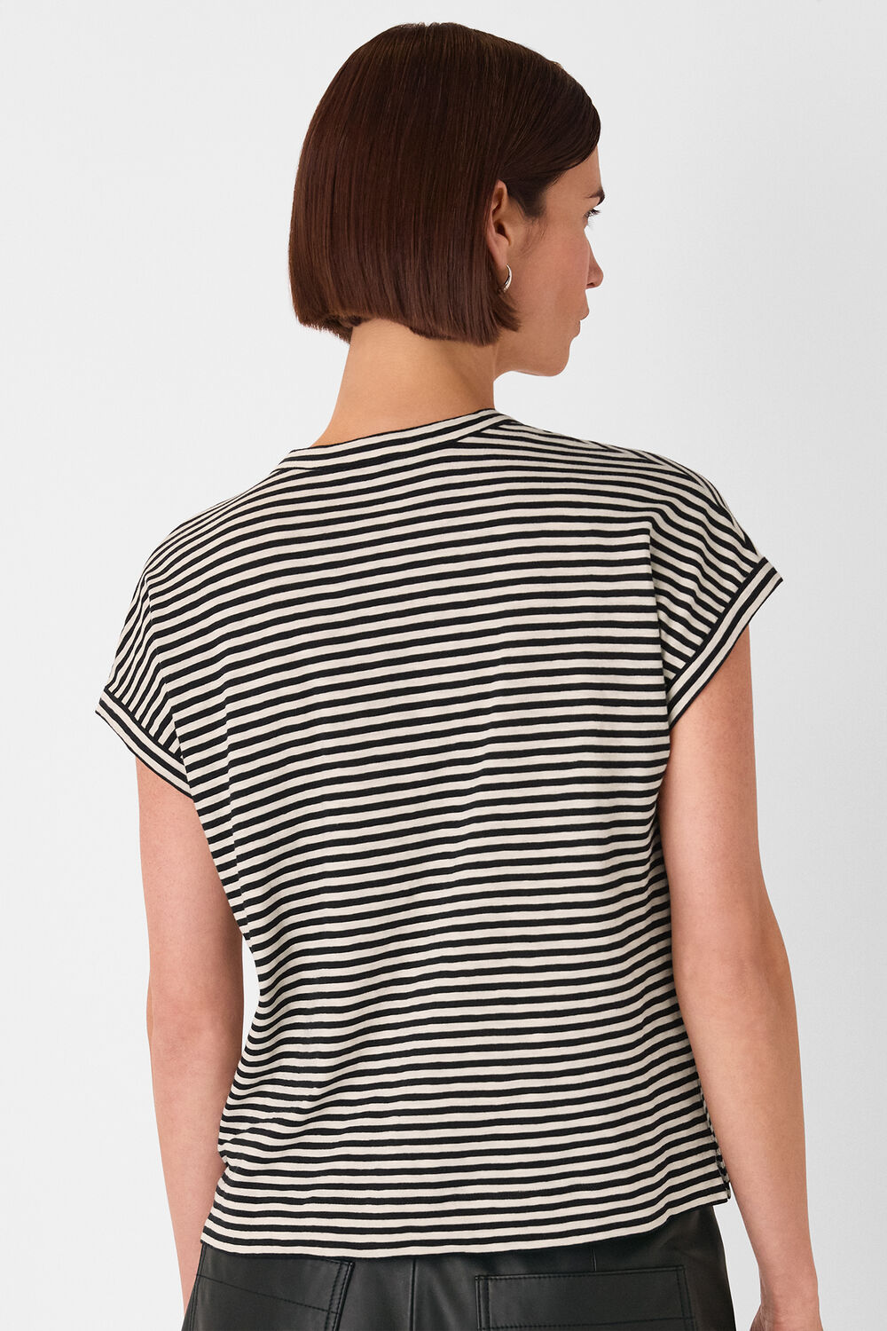 Black Jilly Stripe Button Top
