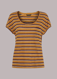 Linen Stripe Scoop Neck Tee