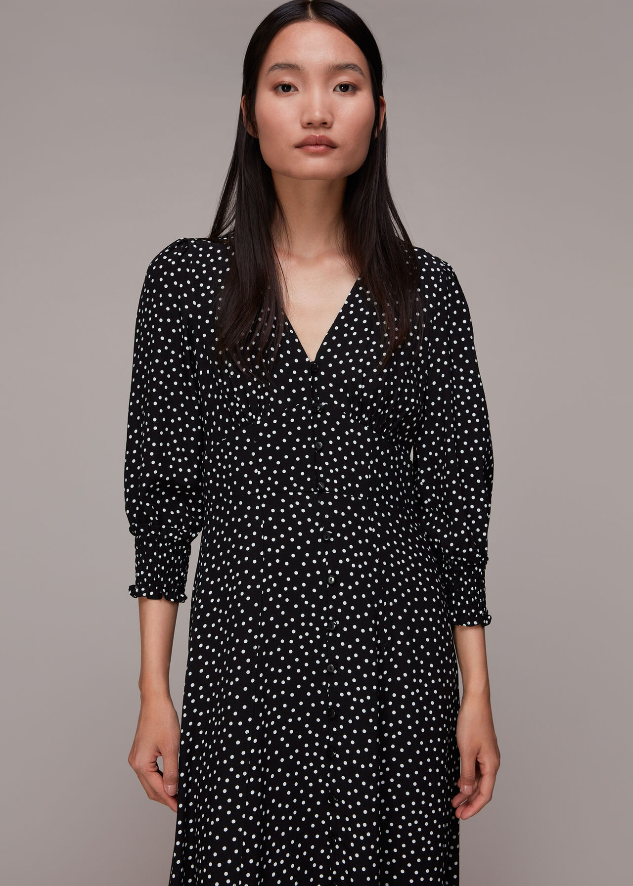 Ellie Spot Print Midi Dress