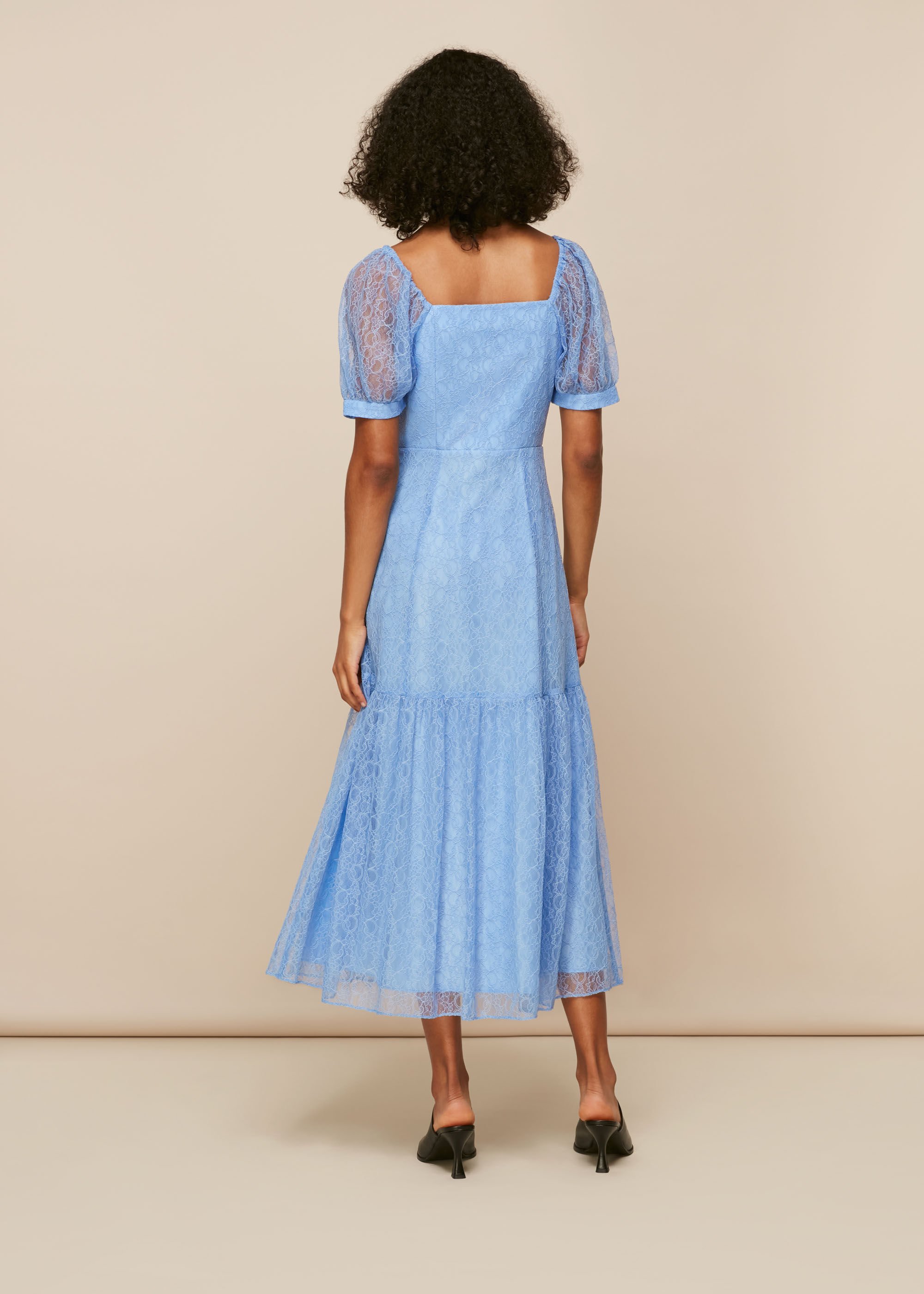 Whistles blue lace dress 2025