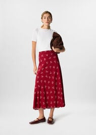 Floral Fit And Flare Skirt