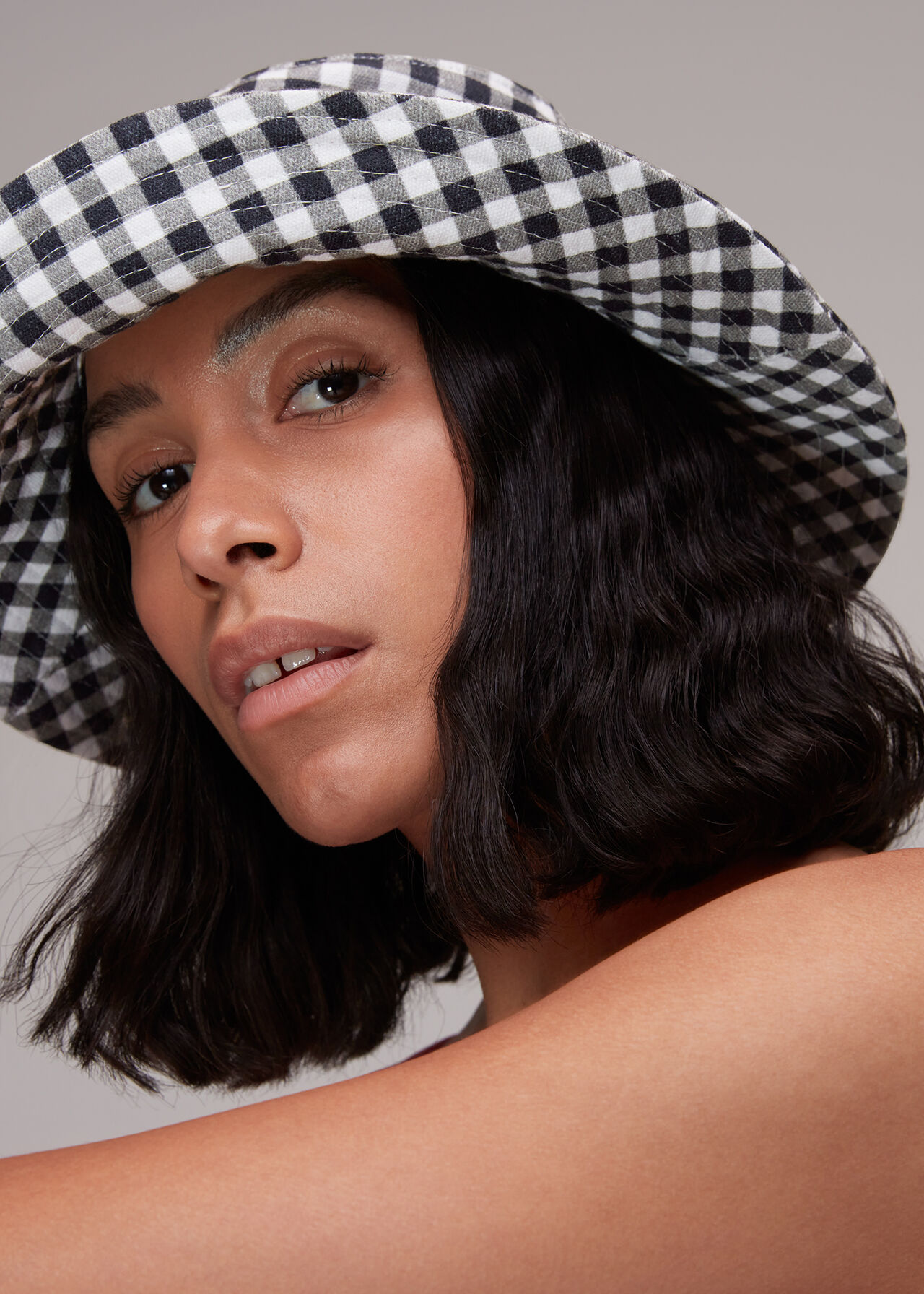 Black/White Gingham Bucket Hat, WHISTLES