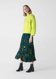 Assorted Leaves Print Skirt Green/Multi