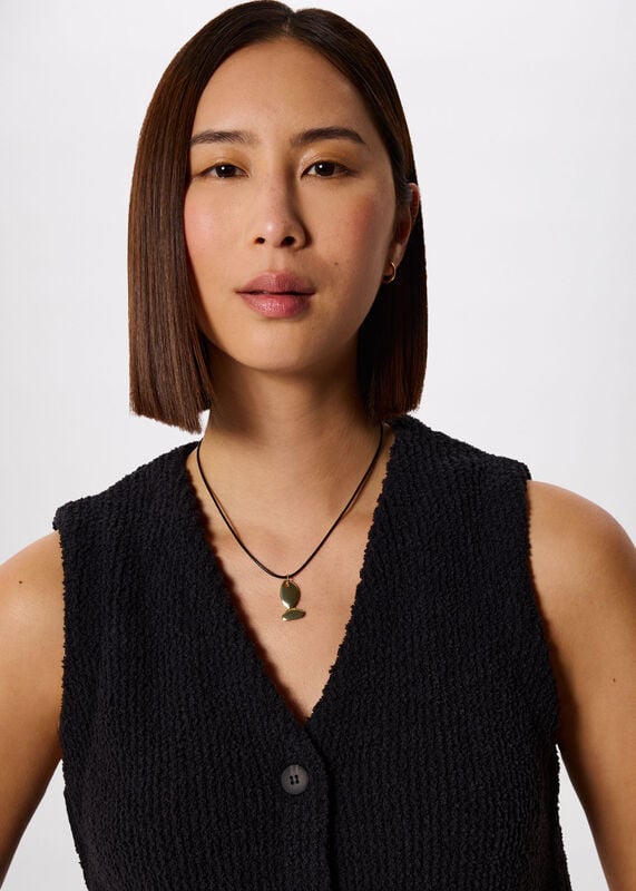 Gold Fish Cord Necklace