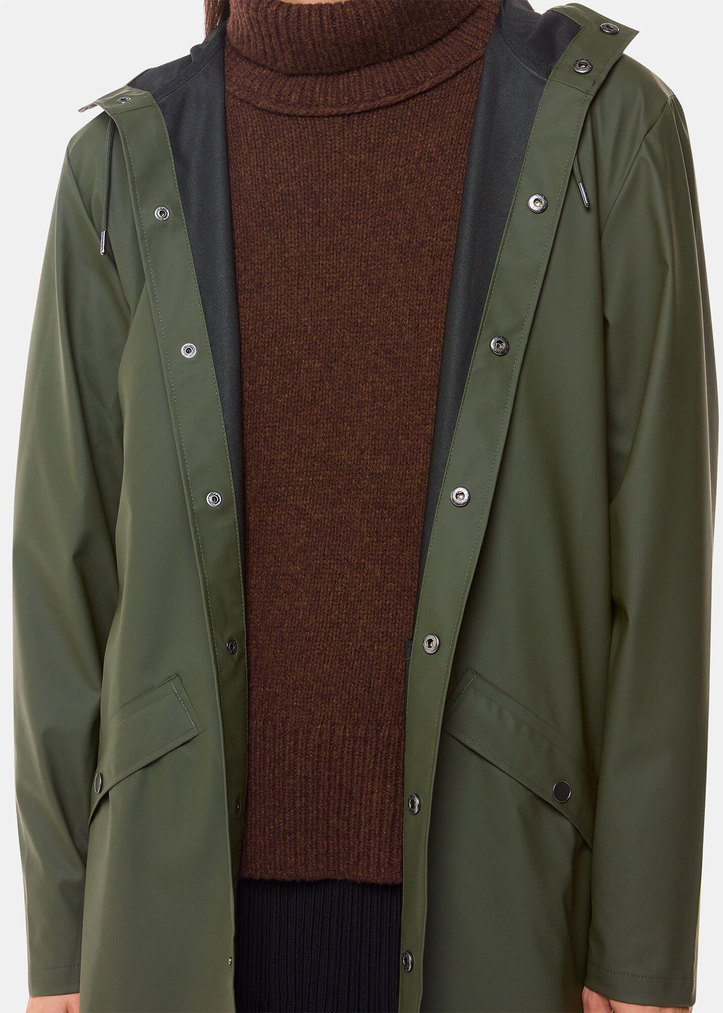 Dark Green Rains Long Jacket WHISTLES Whistles UK