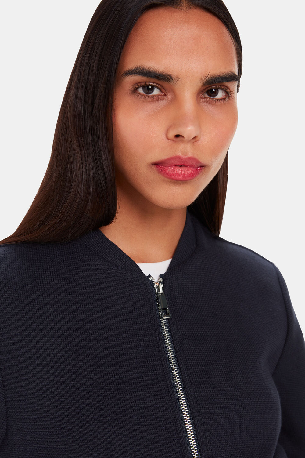 Navy Jersey Bomber Jacket