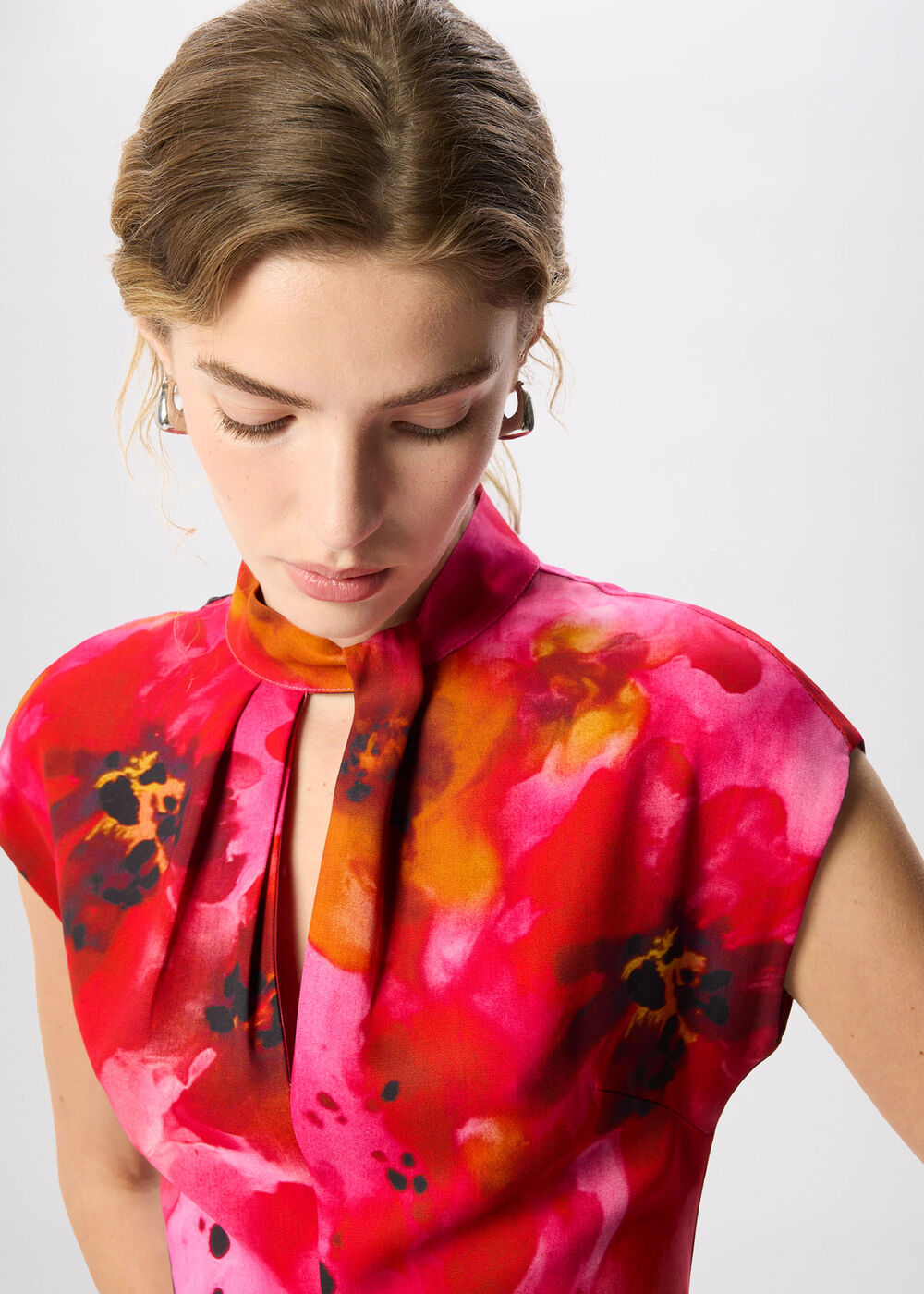 Painterly Floral Midi Dress
