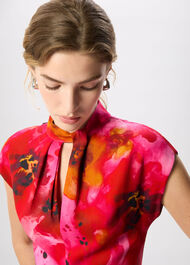 Painterly Floral Midi Dress