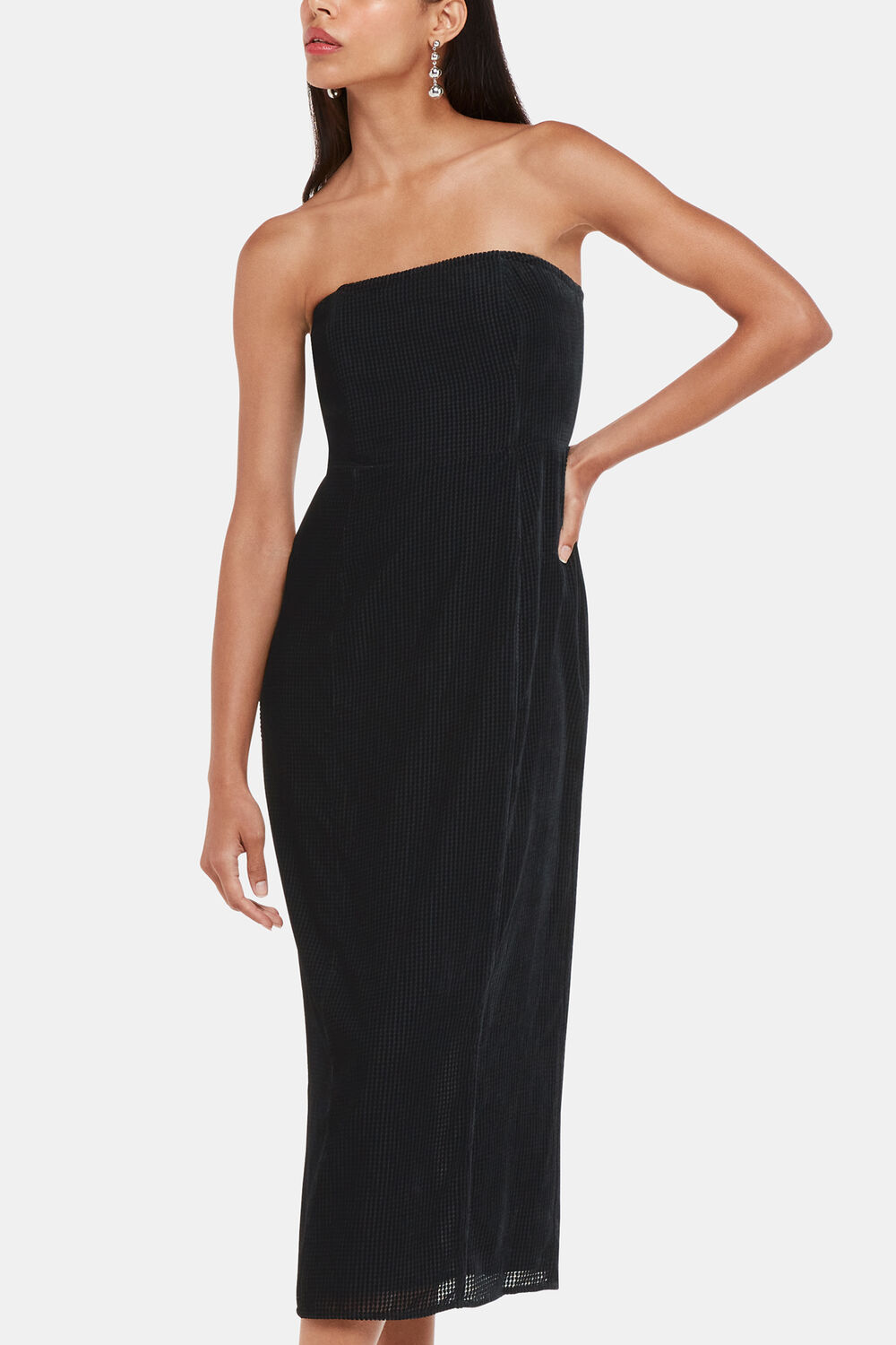 Bandeau Burnout Velvet Dress