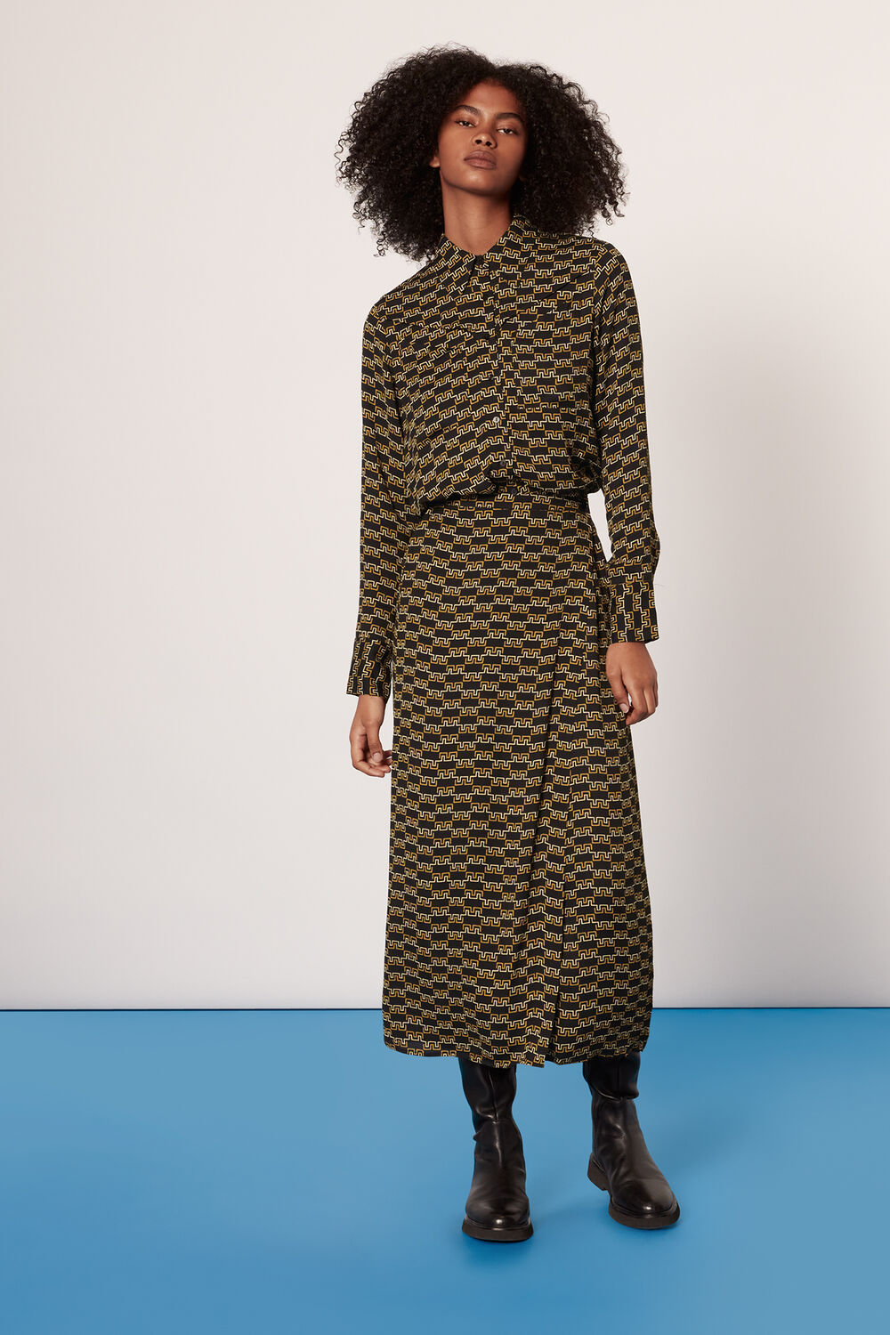 Tangle Check Wrap Skirt