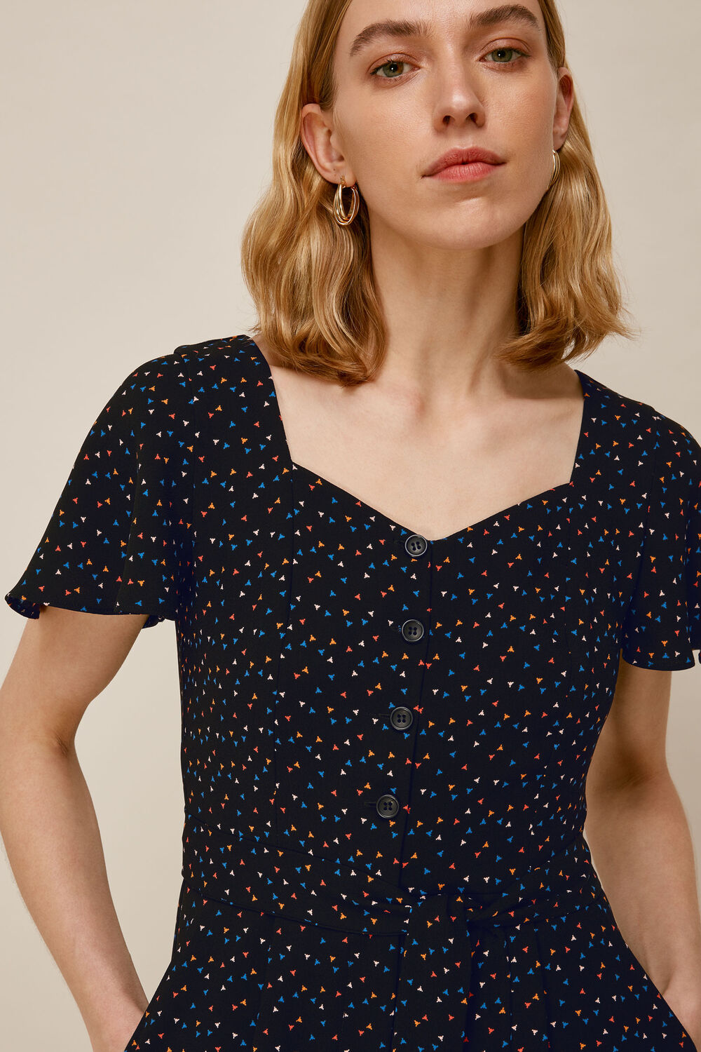 Micro Triangle Print Jumpsuit Black/Multi