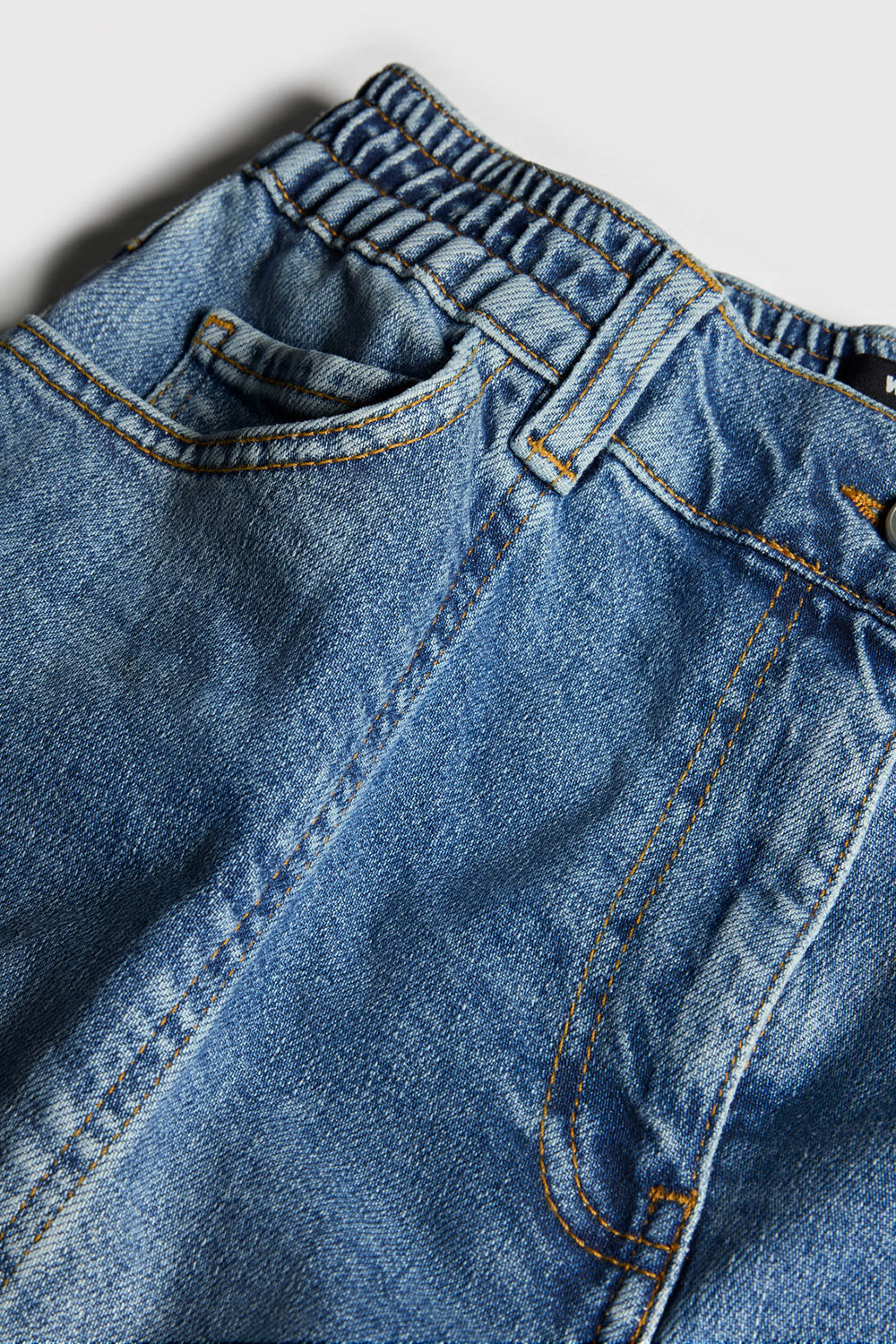 Denim Petite Elasticated Waist Barrel Jean